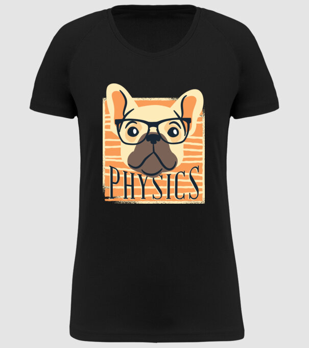 Câine Fizică model negru pe tricou
