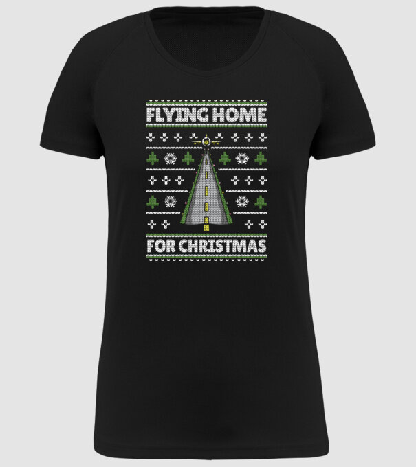 Flying Home for Christmas Pulover urât model negru pe tricou