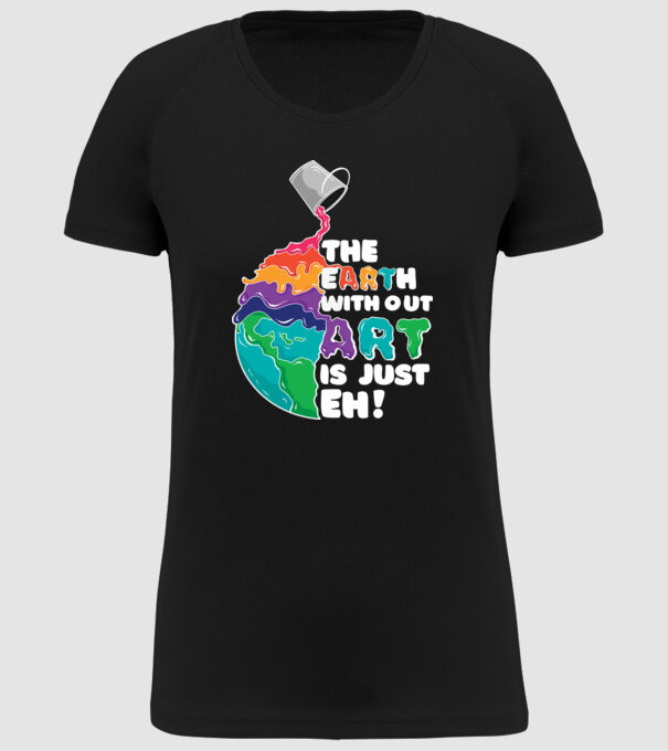 Pământ Artă model negru pe tricou