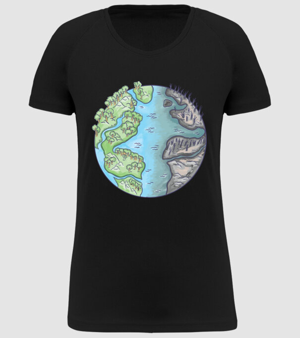 Distrugerea Pământului model negru pe tricou