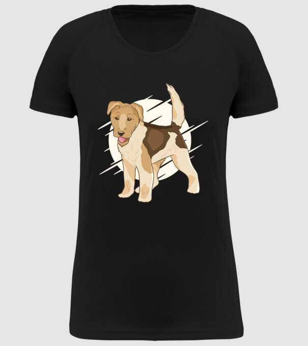 Fox Terrier model negru pe tricou