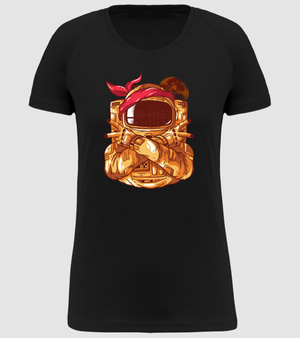 Gangsta Astronaut astronaut rapper model negru pe tricou