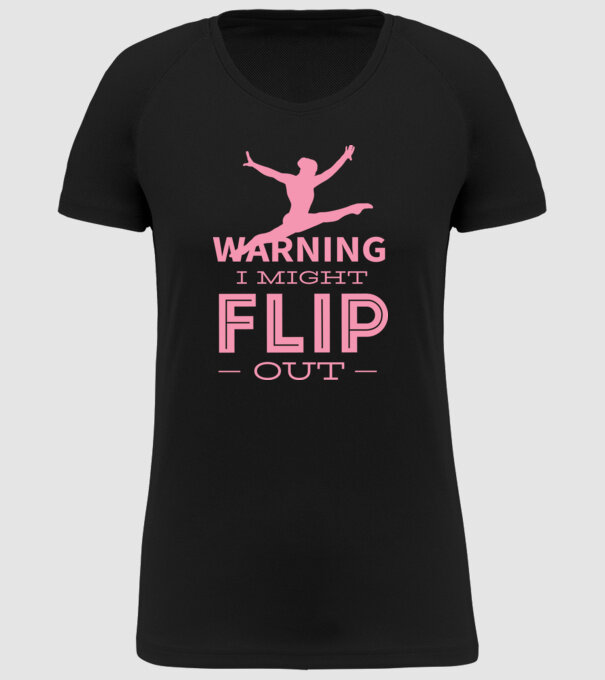 Gimnast model negru pe tricou