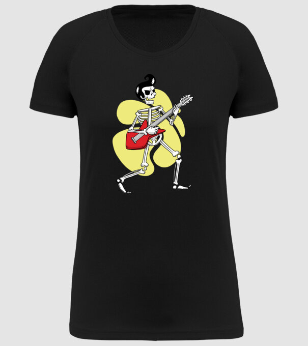 Schelet Elvis cu chitară model negru pe tricou