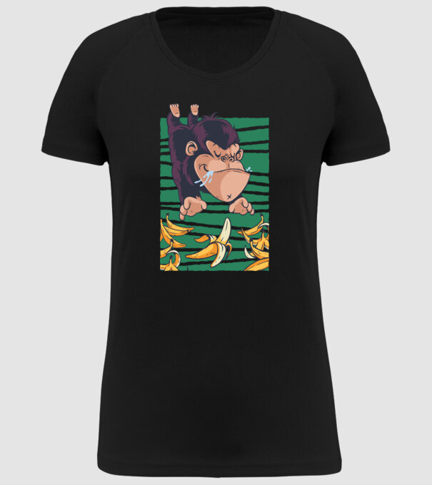Gorilă Banană model negru pe tricou