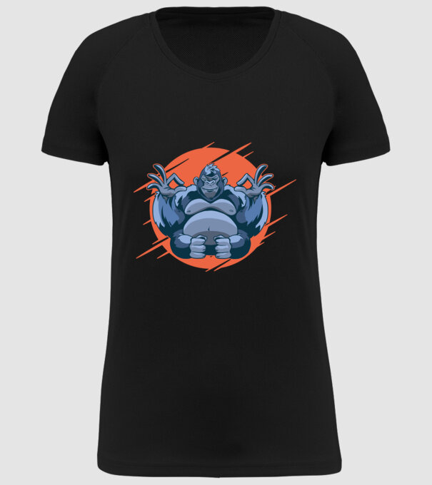 Gorilă Meditație model negru pe tricou