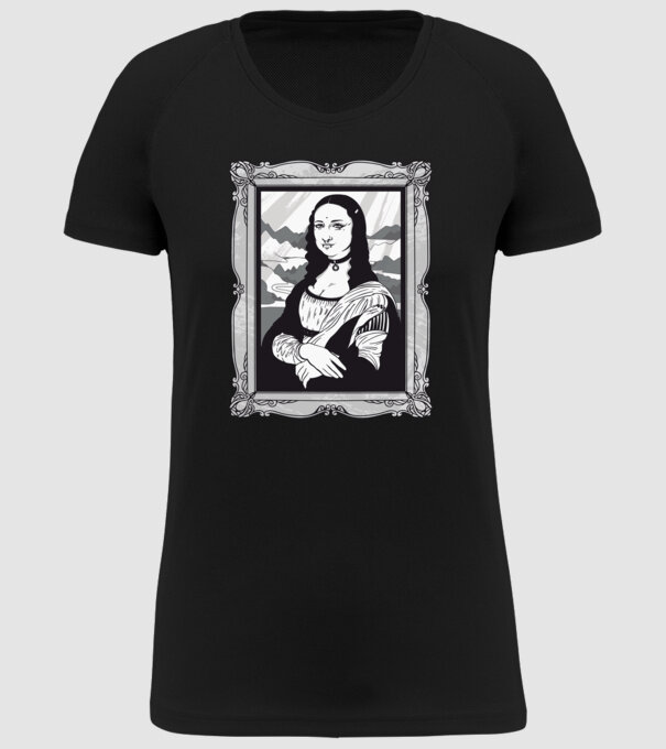 Mona Lisa gotică model negru pe tricou