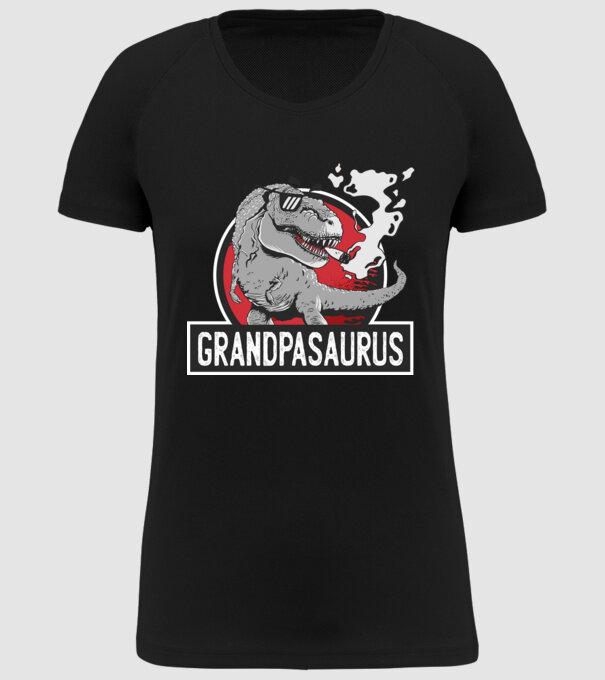 Grandpasaurus T-rex model negru pe tricou