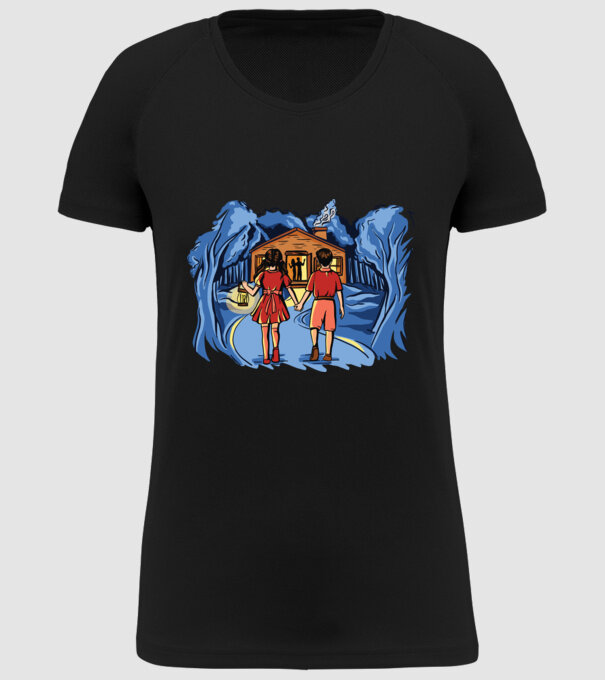 Copii în pădure Poveste model negru pe tricou