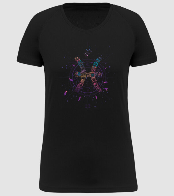 Pisces Zodiac model negru pe tricou