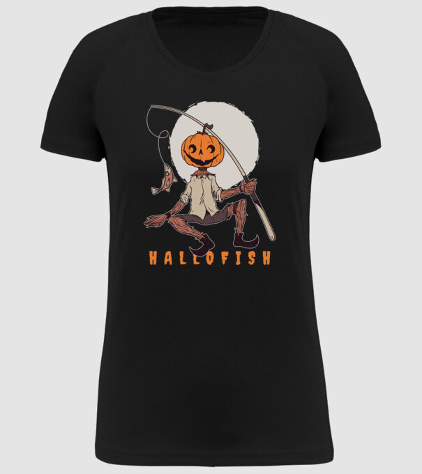 Hallofish - Pescar Halloween model negru pe tricou