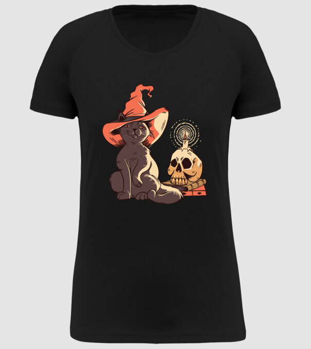 Pisică Halloween model negru pe tricou
