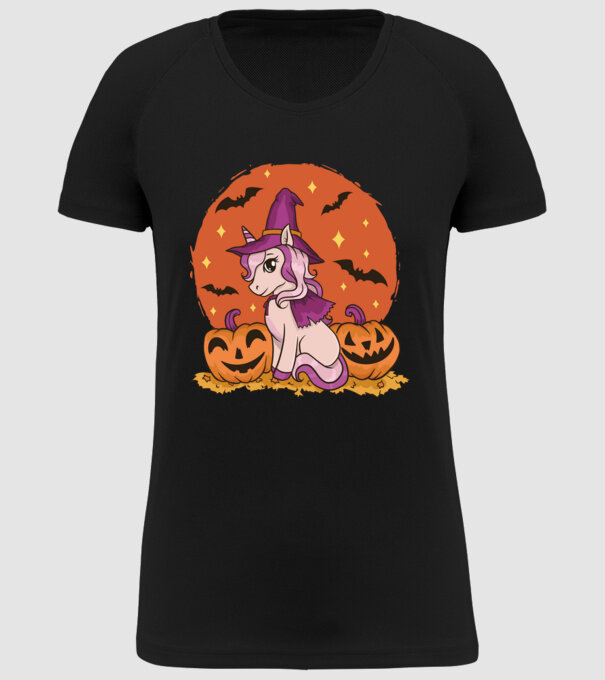 Unicorn Halloween model negru pe tricou