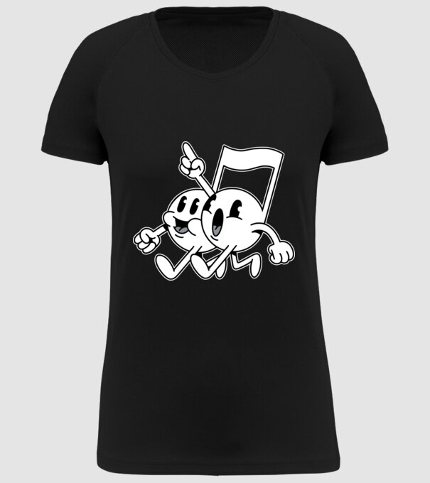 Note muzicale model negru pe tricou