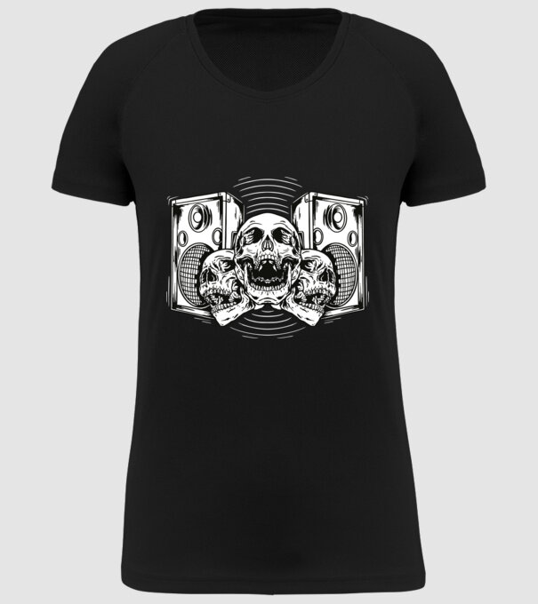 Cranii difuzor model negru pe tricou