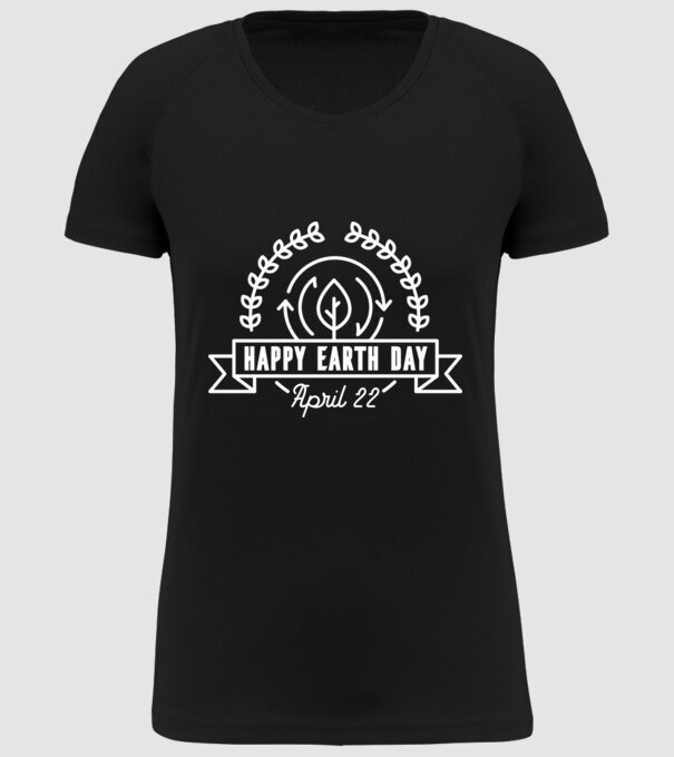 Happy Earth Day - Ziua Pământului model negru pe tricou