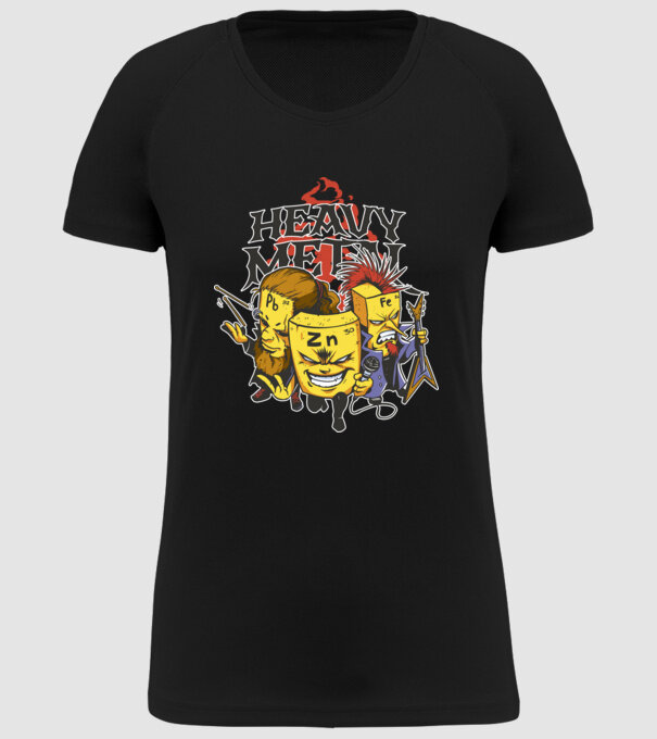 Elemente Heavy Metal model negru pe tricou