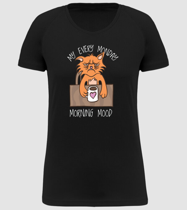 Starea mea de spirit de luni model negru pe tricou