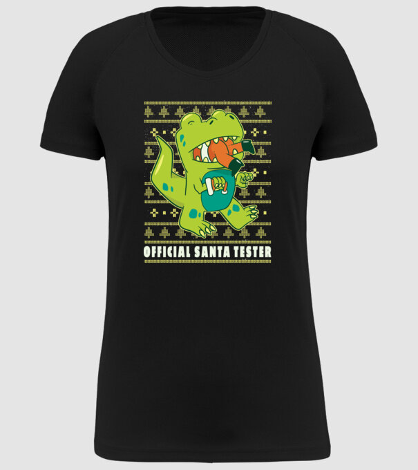 Tester oficial Moș Crăciun model negru pe tricou