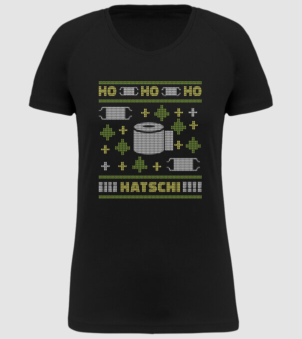 Hohohoho hârtie igienică pulover urât model negru pe tricou