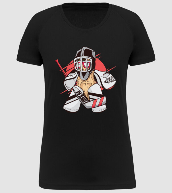 Portar Hochei Alună model negru pe tricou