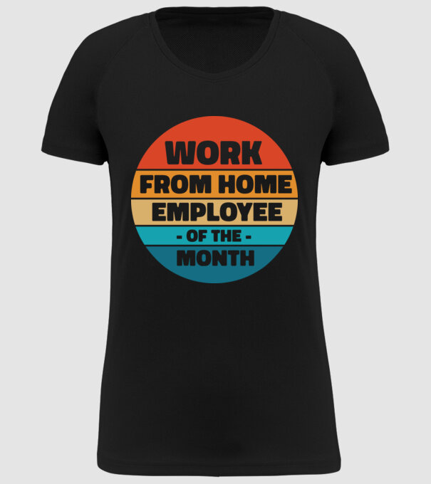 Lucrătorul la domiciliu al lunii model negru pe tricou