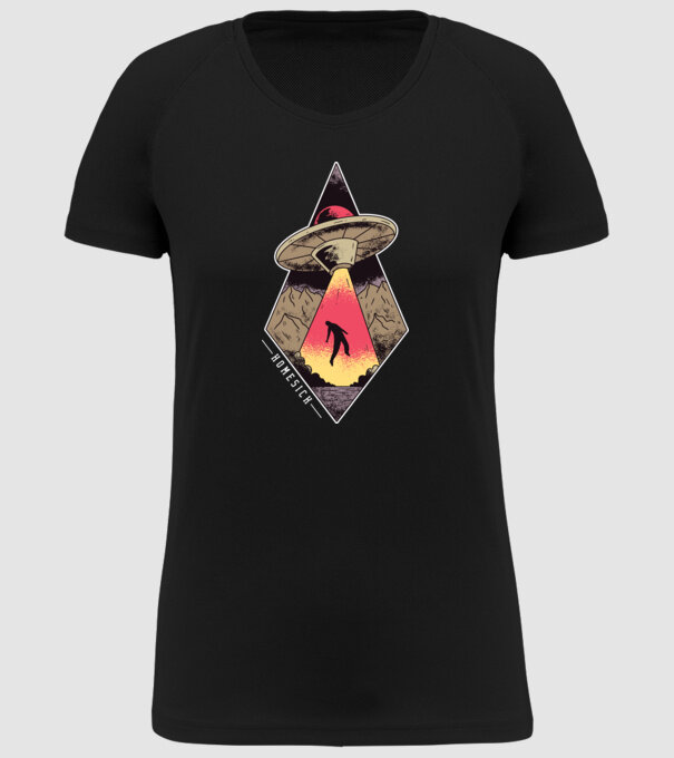 Dor de casă alien model negru pe tricou
