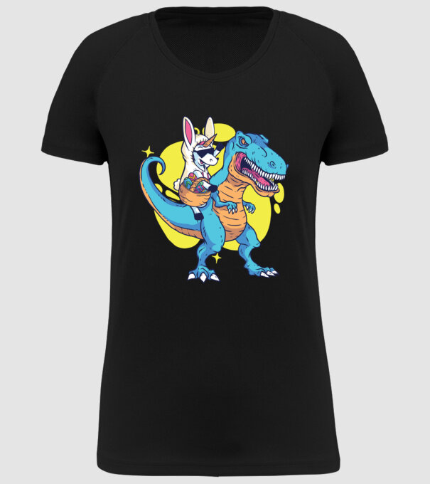 Dinozaur de Paște model negru pe tricou