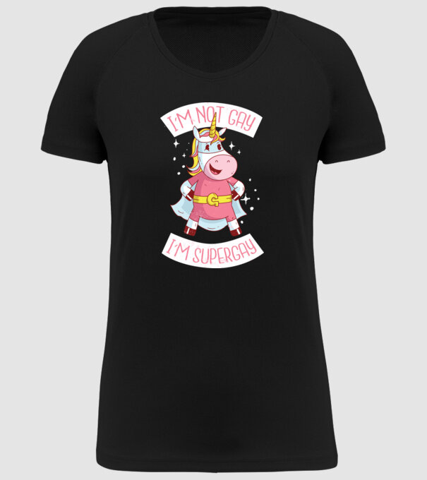 'I''m not gay i''m supergay' model negru pe tricou