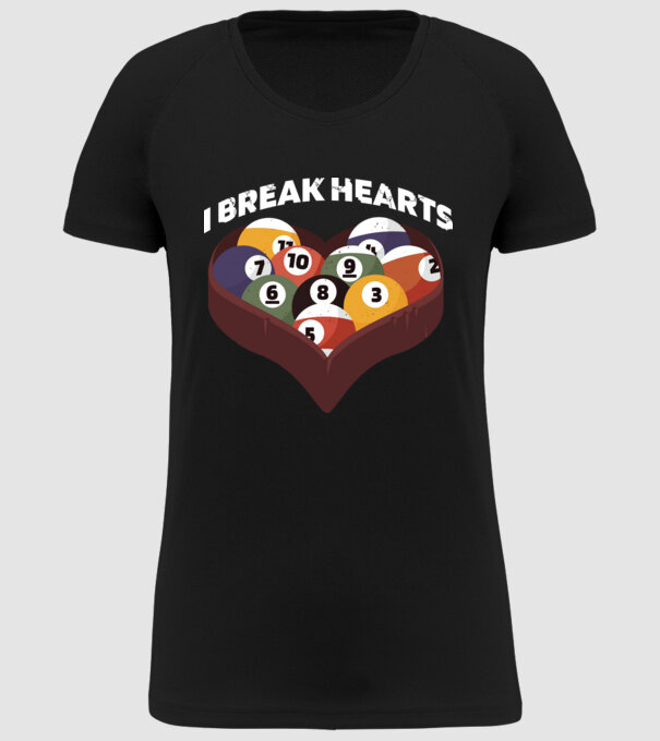 I break hearts - Biliard model negru pe tricou