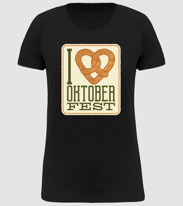 I Love Oktoberfest model negru pe tricou