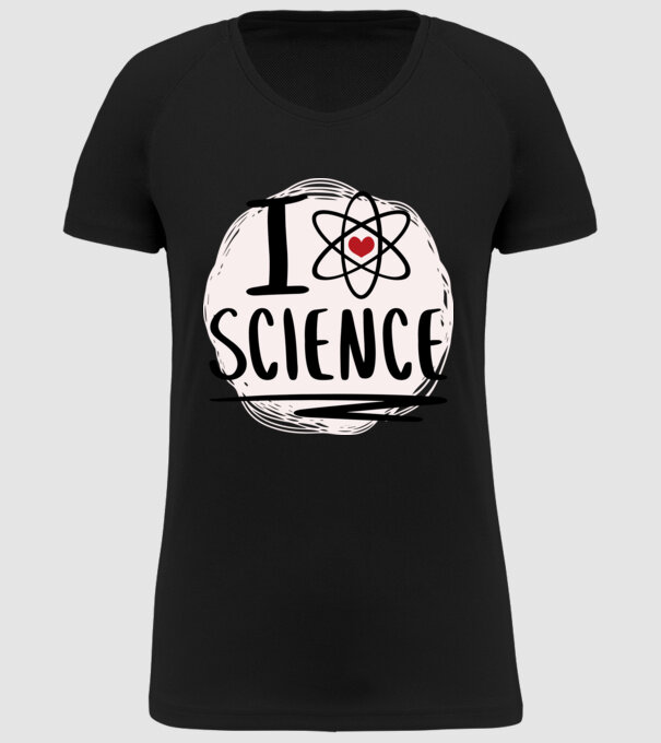 I Love Science știință model negru pe tricou