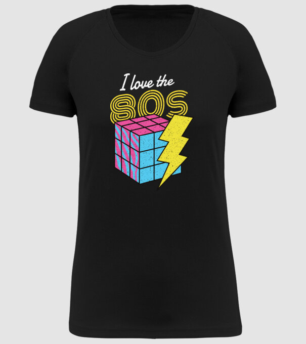 I love the 80s Cub Rubik model negru pe tricou
