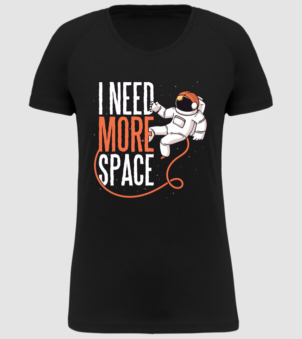 I need more space tricou astronaut model negru pe tricou