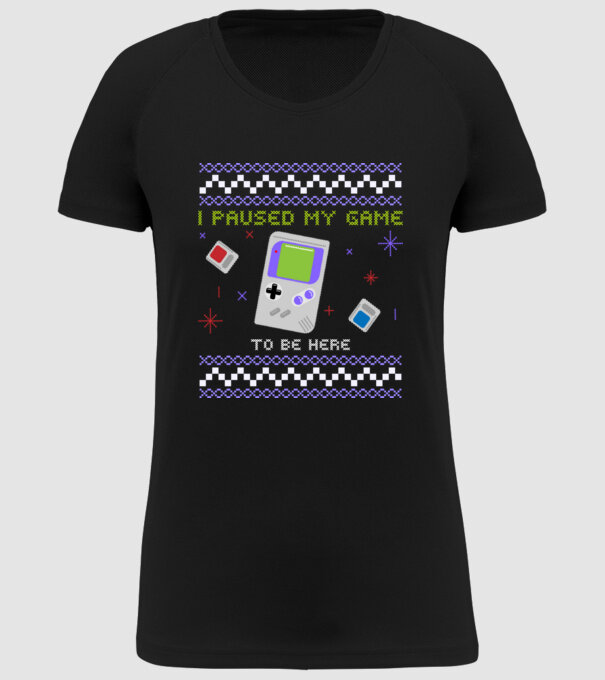 I paused my game to be here - Gamer pulovăr urât model negru pe tricou