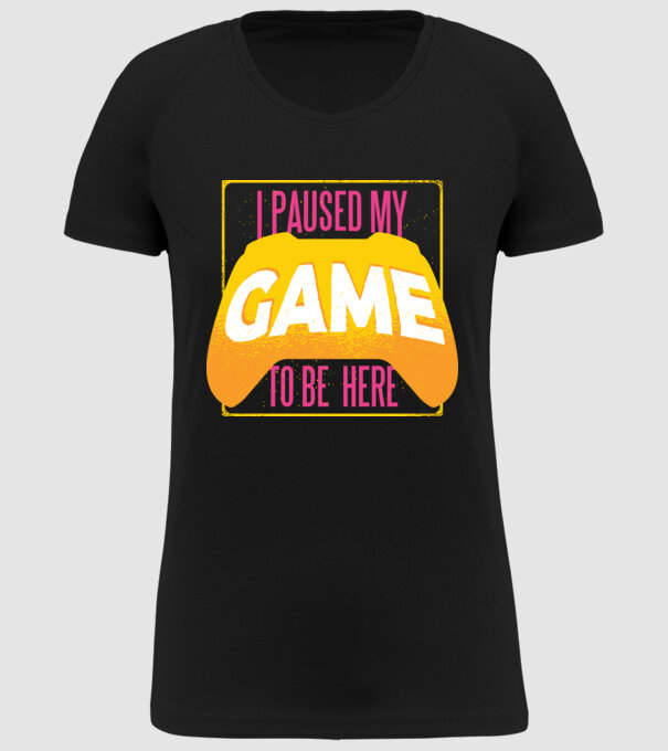 I paused my game to be here tricou amuzant Gamer model negru pe tricou