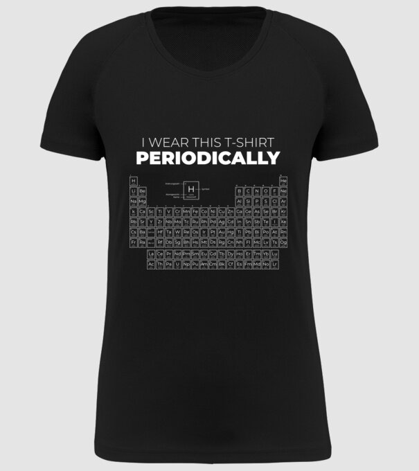 I wear this t-shirt periodically model negru pe tricou