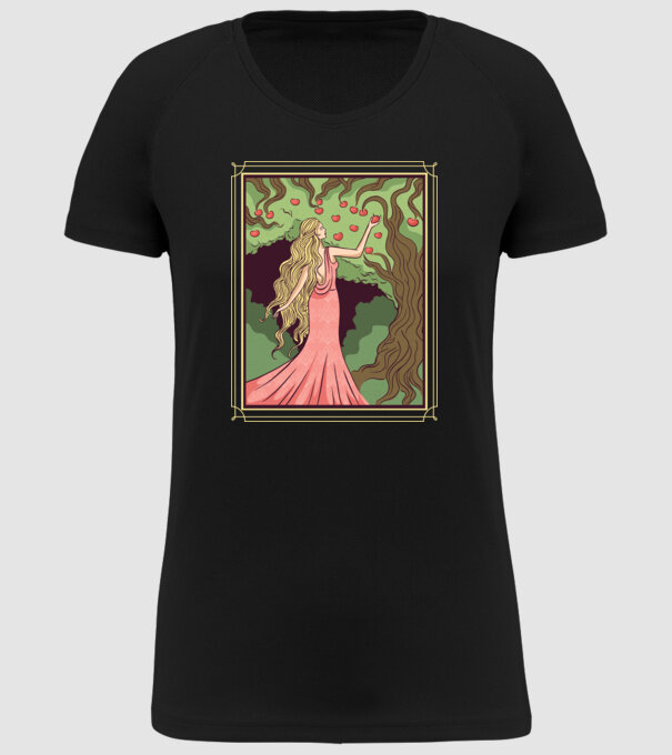 Zeița Idunna model negru pe tricou