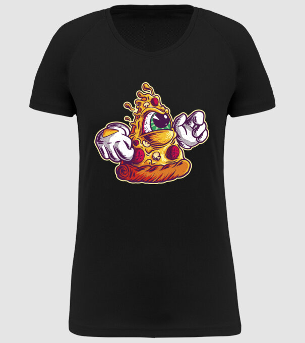 Pizza Illuminati model negru pe tricou