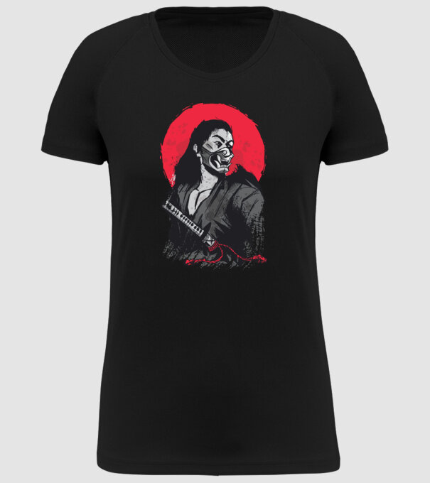 Războinic japonez model negru pe tricou