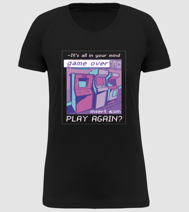 Sala de jocuri Retro Arcade model negru pe tricou