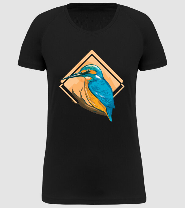 Pescăruș albastru model negru pe tricou