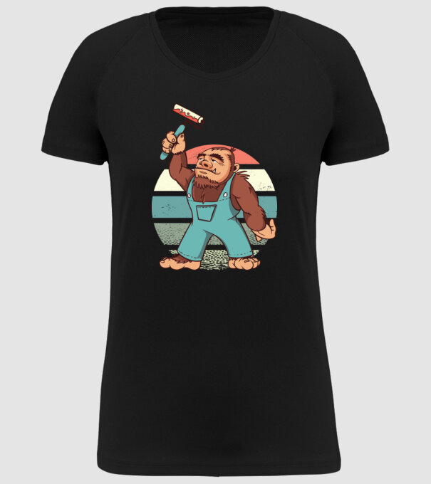 Zugrav Yeti model negru pe tricou