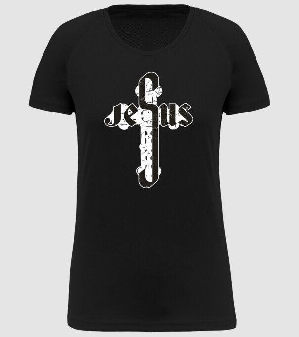 Iisus Cruce model negru pe tricou