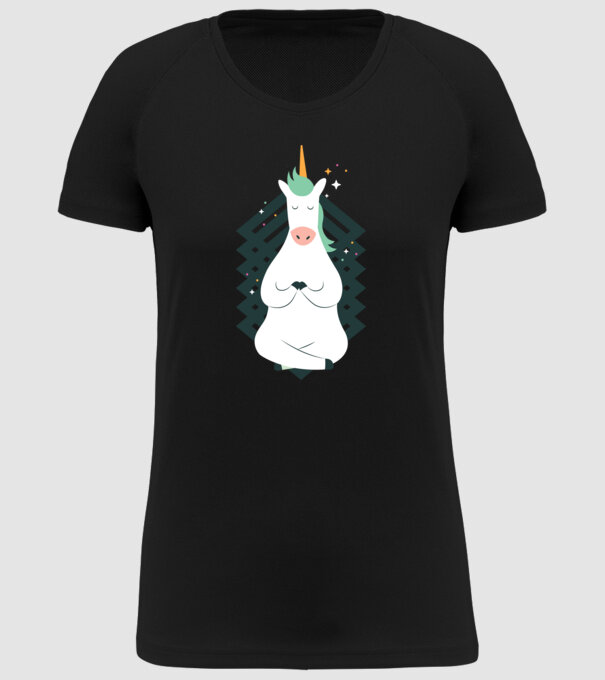 Yoga Unicron model negru pe tricou
