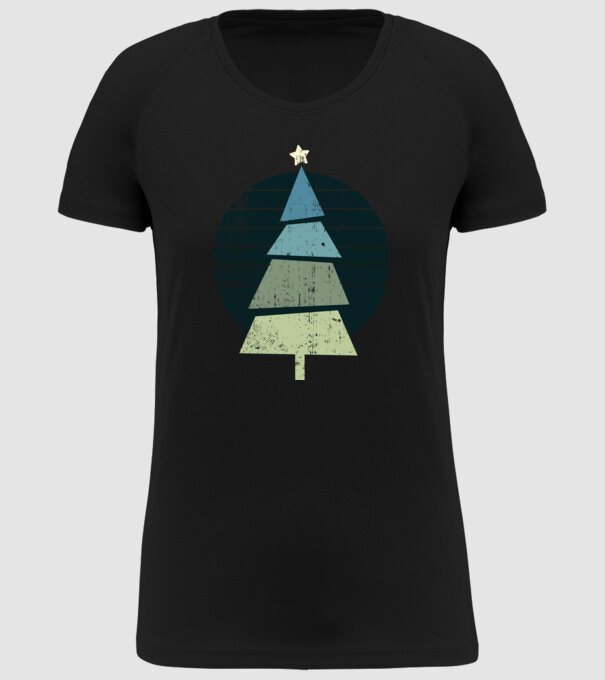 Pom de Crăciun model negru pe tricou