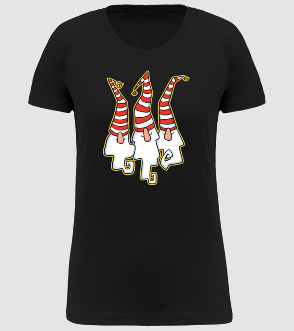 Elfi de Crăciun model negru pe tricou