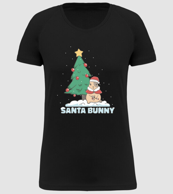 Iepuraș de Crăciun model negru pe tricou