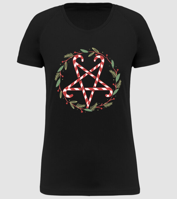 Pentagrama de Crăciun model negru pe tricou