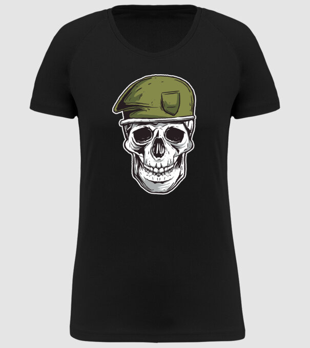 Craniu Soldat model negru pe tricou